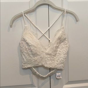 LF rum woven crop top